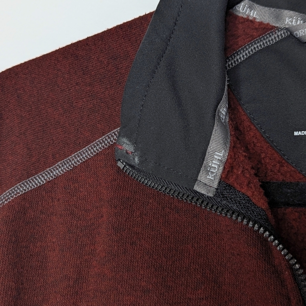 Kuhl Boys Revel Quarter Zip‎ Pull Over Fleece Sweater Brick Steel Medium 10 12 - Picture 6 of 6